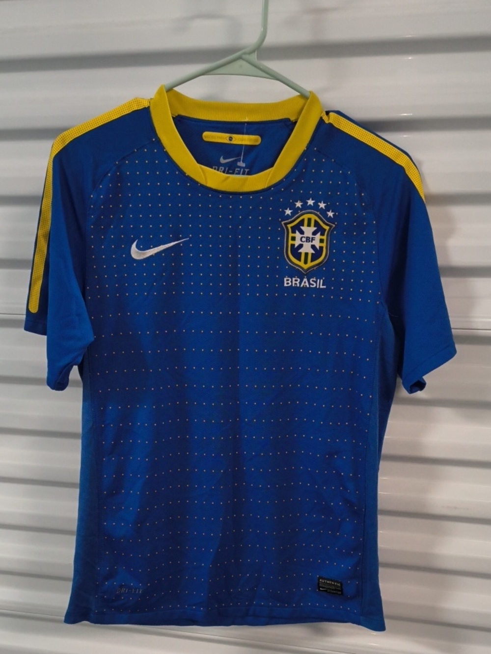 Nike Brazil 2010-2011 Away Football Soccer Blue Yellow Jersey Size Small Rare
